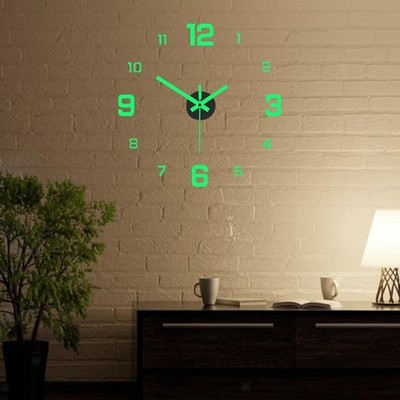 Leuchtende rahmenlose Wanduhr-Aufkleber mit Ziffern für die