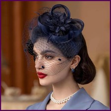 Fashion Tulle Petal Mesh Flower Headwear Veil Headband with Hair Clip