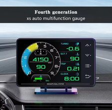 XS HUD Gauge Car Multi-Function OBD+GPS Instrument Water Temperature Turbocharge