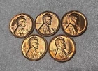 5 X 1935 S LINCOLN WHEAT PENNY CENT - GEM BU / UNC RED