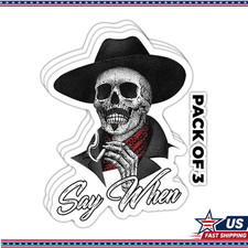Waterproof Removable Skull Sticker Set - 3 Pcs, Doc Holiday Design