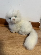 Russ Berrie Nikki Realistic White Persian Cat Plush Green Eyes  Fluffy 8  