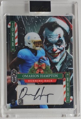 2025 WILD CARD FULL FACE JOKER ROOKIE TRUE 1/1 AUTO OMARION HAMPTON CHARGERS   