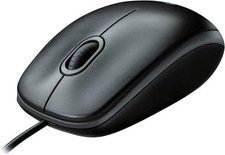 Precision Wired Optical Mouse for PC Laptop - Ergonomic, Ambidextrous, Black