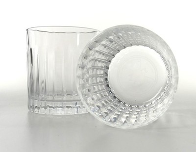 2 x Bacardi Rum Tumbler gefrästem Bodenlogo Fledermaus Glas Design Gläser 0413