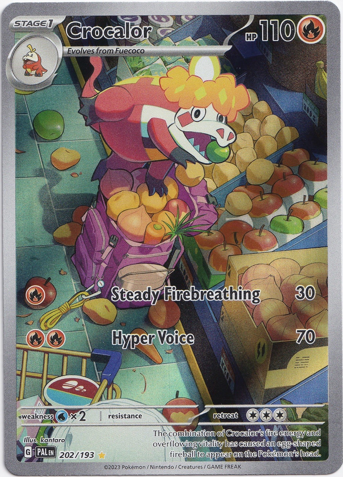 Pokémon Crocalor Illustration Rare Paldea Evolved 202/193 NM Englisch