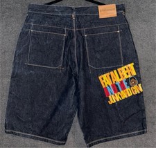 Vintage Men  s Size 38 Y2K Platinum Fubu Baggy Jean Denim Shorts Fat Albert Blue