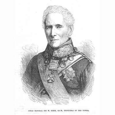 Field Marshal Sir W Gomm Constable of the Tower of London - Antique Print 1872