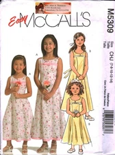 5309 Vintage McCalls SEWING Pattern Girls 1990s Dress Easter Spring Summer Easy