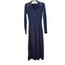 Madewell midi, long sleeved ribbed dress polo new blue