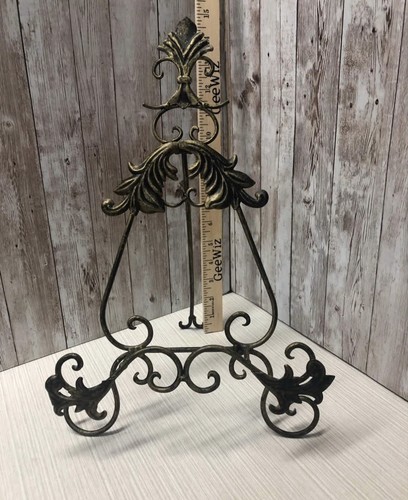 Ornate Metal Folding Easels Holds Plate, Book, Music Stand Set of 2. FREE SHIP - Imagen 11 de 13