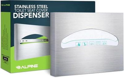 Alpine Industries Stainless Steel Toilet Seat Cover Dispenser Wall Mount