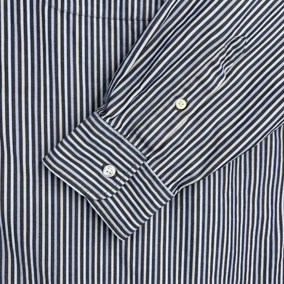 Austin Reed Button Down Shirt Mens 2XL Blue White Striped Long Sleeve Casual - Image 4 of 4