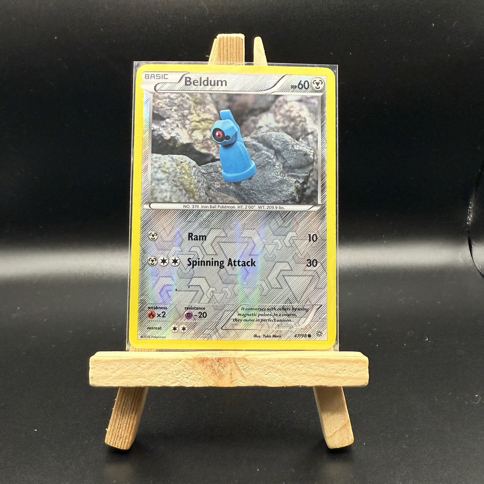REVERSE HOLO Beldum 47/98 VLP/NM Yuka Morii Clay XY Ancient Origins Pokemon Card