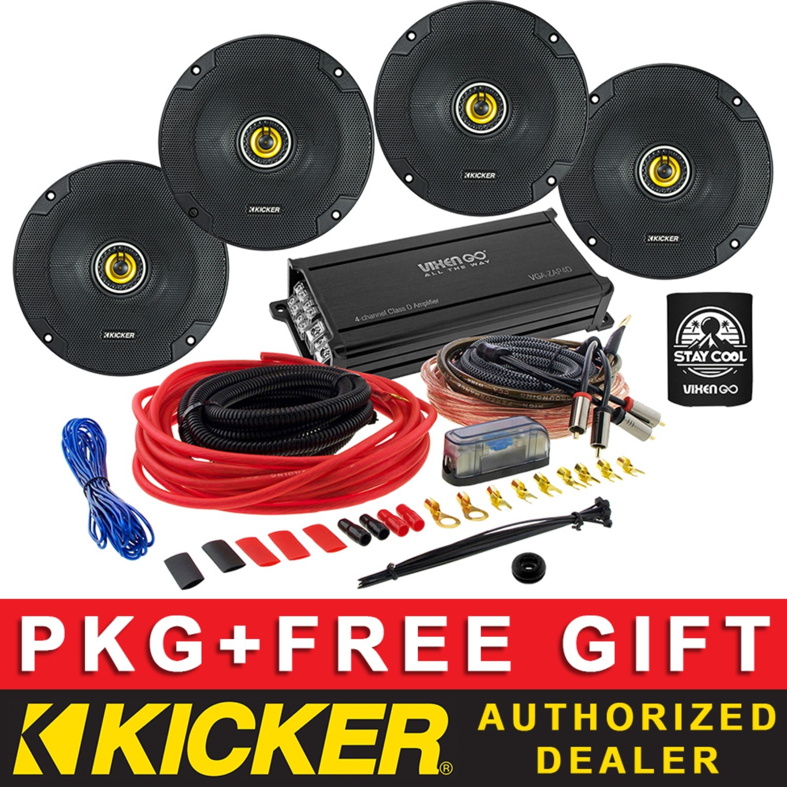 Package+4ch Amplifier+8awg Kit