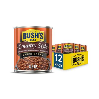 Baked Beans, Country Style with Bacon and Brown Sugar, 8.3 OZ (Pack of 12)
