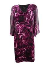 Connected Women's Printed Chiffon-Sleeve Dress