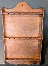 VTG MCM Wood 18 Spoon Wall Display Rack 3 Tie...
