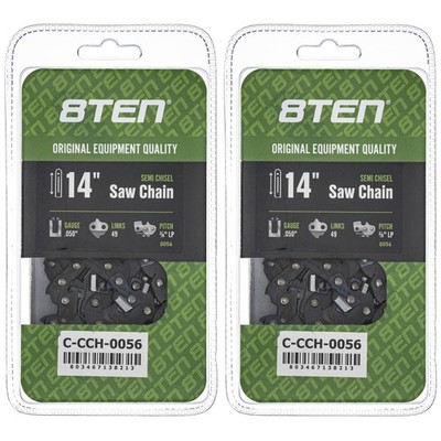 Chainsaw Chain 14 Inch .050 3/8 LP 49DL for WEN 1200 1100 1400 Lumberjack 2-Pack