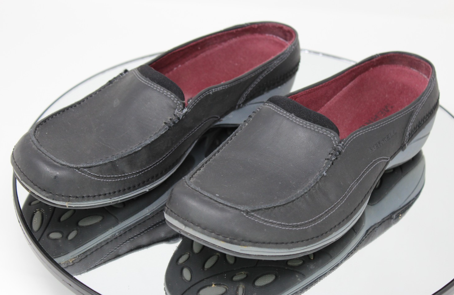 Scarpe slip on Merrell donna Cima Slide pelle nabuk nera taglia 7