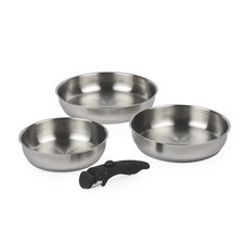 Russell Hobbs 3-Piece Frying Pan Set – 20/24/28cm, Detachable Clip-On Handle