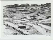 *AZ Postcard-"Golf Course" ...Looking W Towards Tumacacori Mts." -Tubac, Arizona