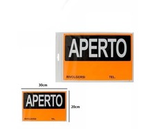 Cartello Adesivo APERTO Segnaletica 20x30cm Negozio Ufficio Attività 12 Pezzi