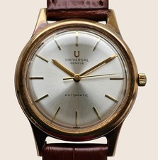Vintage 9k Solid Gold Universal Geneve Microrotor Automatic Men's Wristwatch 