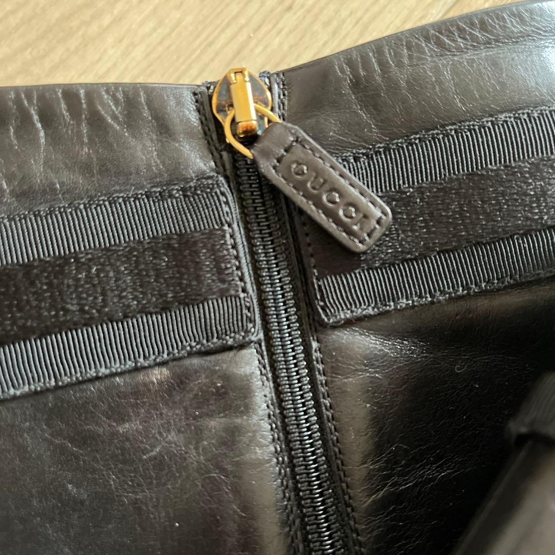 GUCCI Long Boots Shoes EU 36 US 6 Leather Black Authentic thumbnail 16