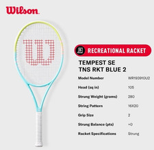Wilson TEMPEST SE Recreational Tennis Racket Strung - Ombre Blue WR193910U2