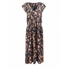 Old Navy Women's XL Navy Floral V-Neck Smocked Waist Maxi Dress Boho