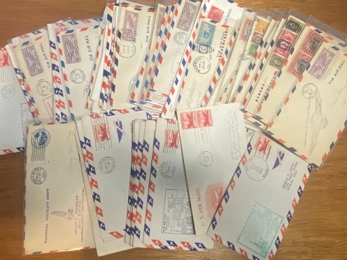 Vintage Lot of Airmail Air Mail First Flight Postal Covers US Stamps