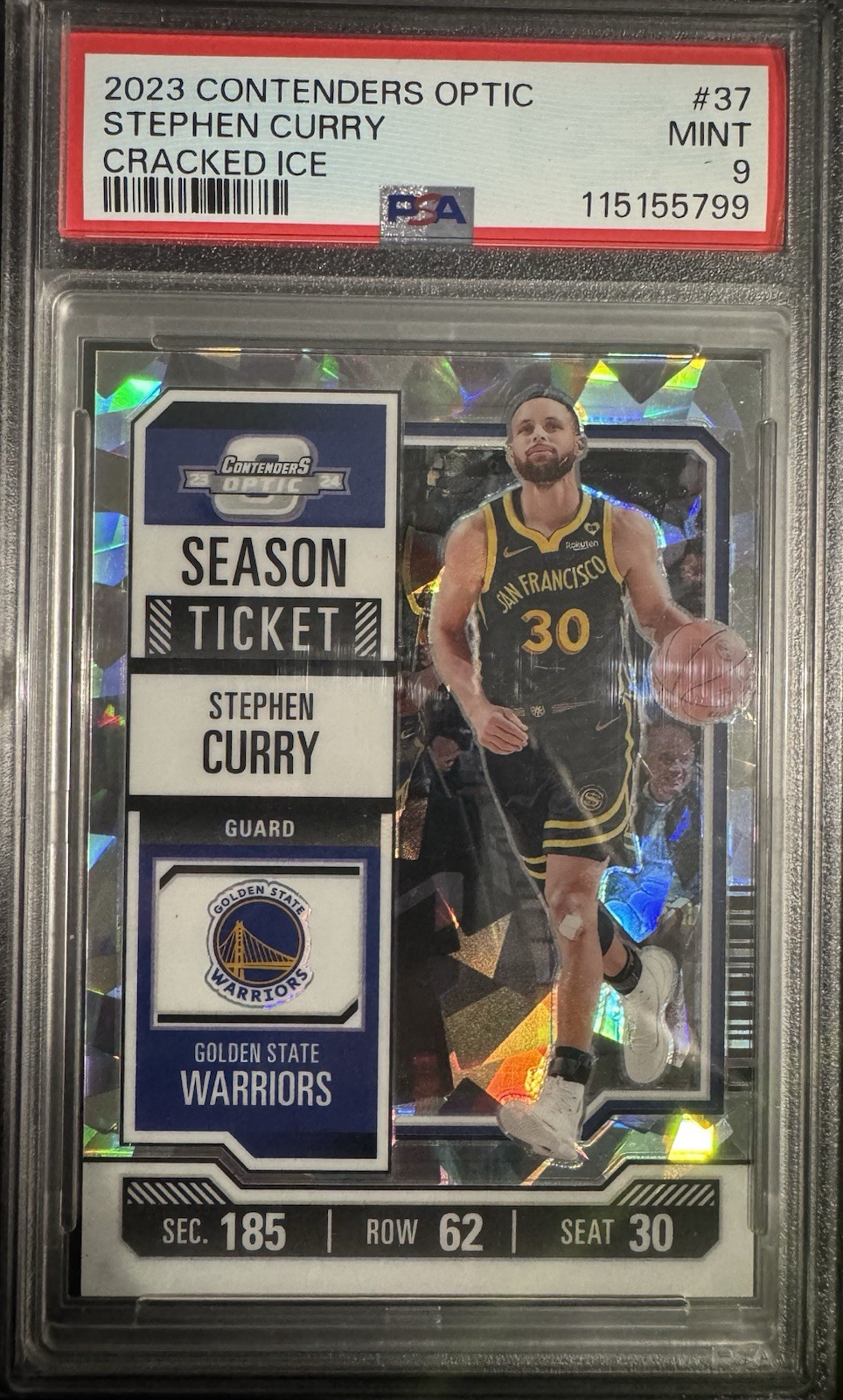 2023-24 Panini Contenders Optic - Season Ticket Stephen Curry - Cracked Ice /23