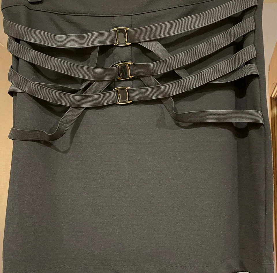 时尚,时尚的三腰带,中裙。 XL 码,腰围 35 英寸臀部 41 英寸,长 20 英寸 — 第 3/4 张图片