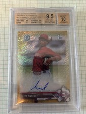 2017 Bowman Chrome Gold Shimmer Refractor 8/50 Sixto Sanchez BGS 9.5 Auto 10