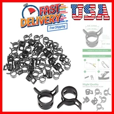 40 Pcs 5mm ID Spring Band Type Clamps, 3/16" Fuel Hose Clamps Fasteners, Blac...