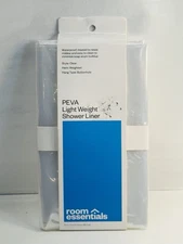 Room Essentials PEVA Lightweight Shower Liner Clear 70” X 71” Buttonhole Top