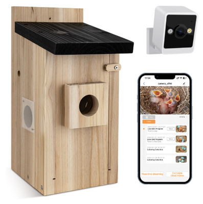 Vogelhaus mit 5MP-Kamera & WLAN-App: HD Videos & Fotos,Outdoor-Nistkasten