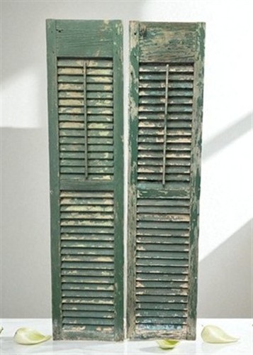 Antique Farmhouse Shutters, Wood Door Window Shutter, Architectural Salvage A69