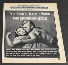 1956 Print Ad The Burning Hills Movie Tab Hunter Natalie Wood Trace Jordan Art