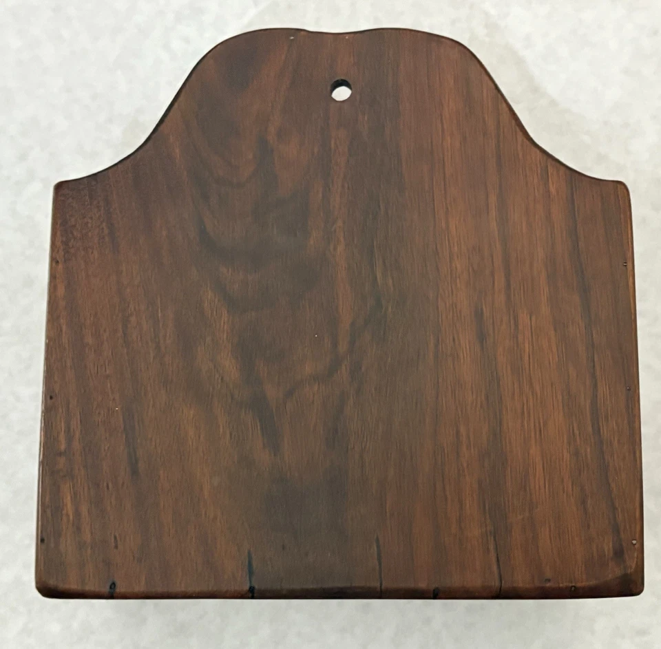 Antique Hand Carved Wooden Wall Pocket Mail Holder Folk Art Rustic Cottage Core - Image 4 of 4