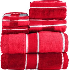 6 Piece Bathroom Towels Set - 525 GSM 100 Cotton Bathroom Accessories - 2 Bath
