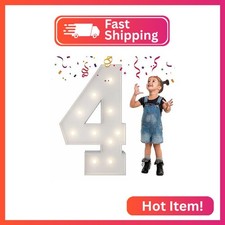 3FT Marquee Numbers, Large Light Up Numbers 4 for 4th Birthday Party Decor