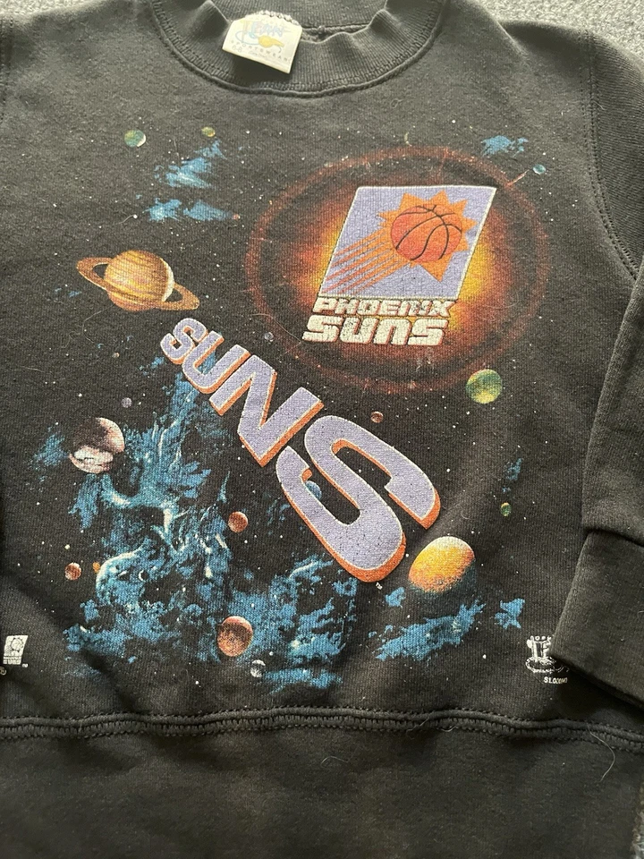 Suéter De Colección Años 90 Phoenix Suns Galaxy Space NBA Niños Niños Jóvenes 6-8 Raro Foto 2 de 4