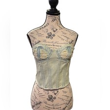 Pretty Little Thing NWT Denim Bustier Top Womens 6