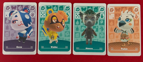 Animal Crossing Crossover amiibo Set Of Four Cece Viche Tulin Mineru Cards