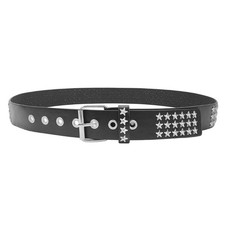 Popular Star Rivet Belt Big Eyelet PU Belt All Matching Waistband for Casual