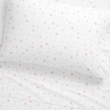 Pottery Barn Shining Star Glow-in-the-Dark Cotton Sheet Set Blush Twin