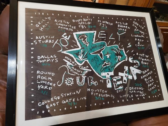 Joe Ely Tour of Texas autographed poster