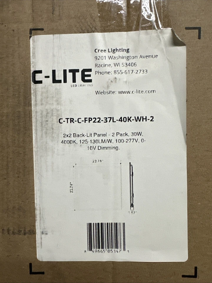 C-Lite LED 2 X 2 3750 люменов светодиодная подсветка панели 30 Вт 4000k двойной упаковки новый - Изображение 3 из 4